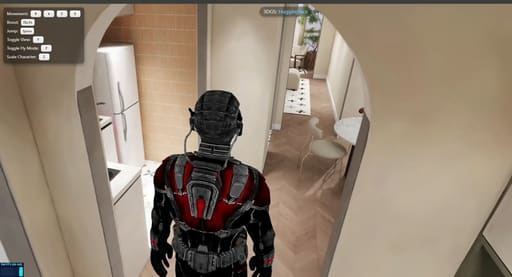 Experience Ant-Man's scale-changing perspective using a Gaussian splat model.
