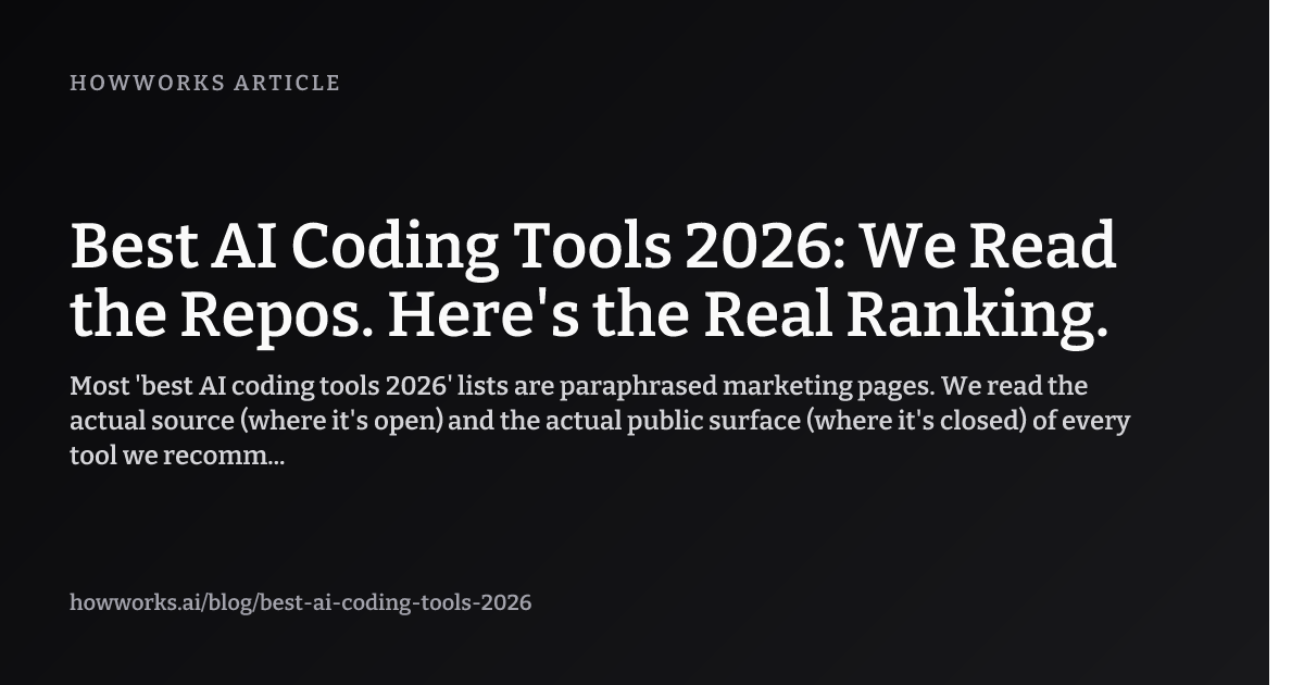 Best AI Coding Tools 2026: We Read the Repos. Here's the Real Ranking ...