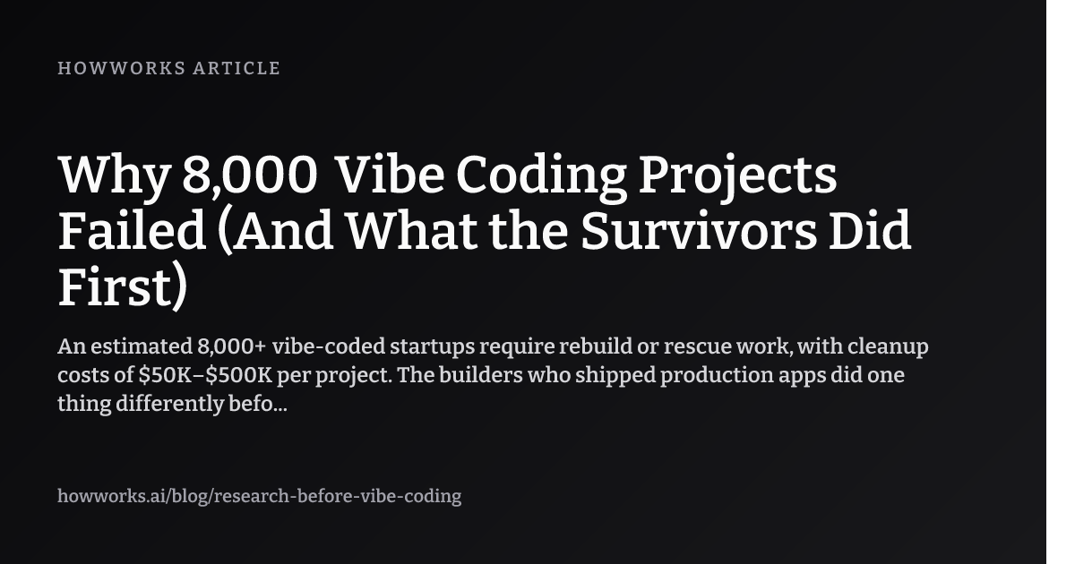 Why 8,000 Vibe Coding Projects Failed (And What the Survivors Did First ...