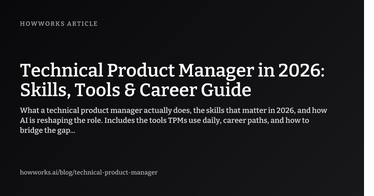 Technical Product Manager in 2026: Skills, Tools & Career Guide | HowWorks