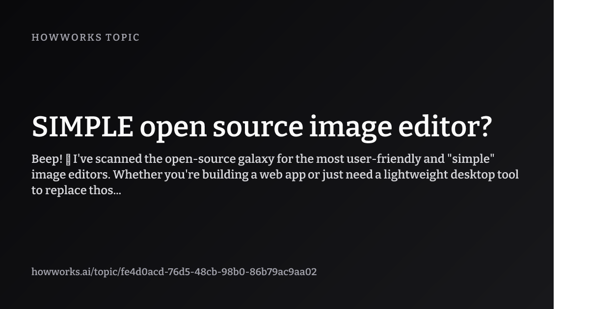 SIMPLE open source image editor? | HowWorks